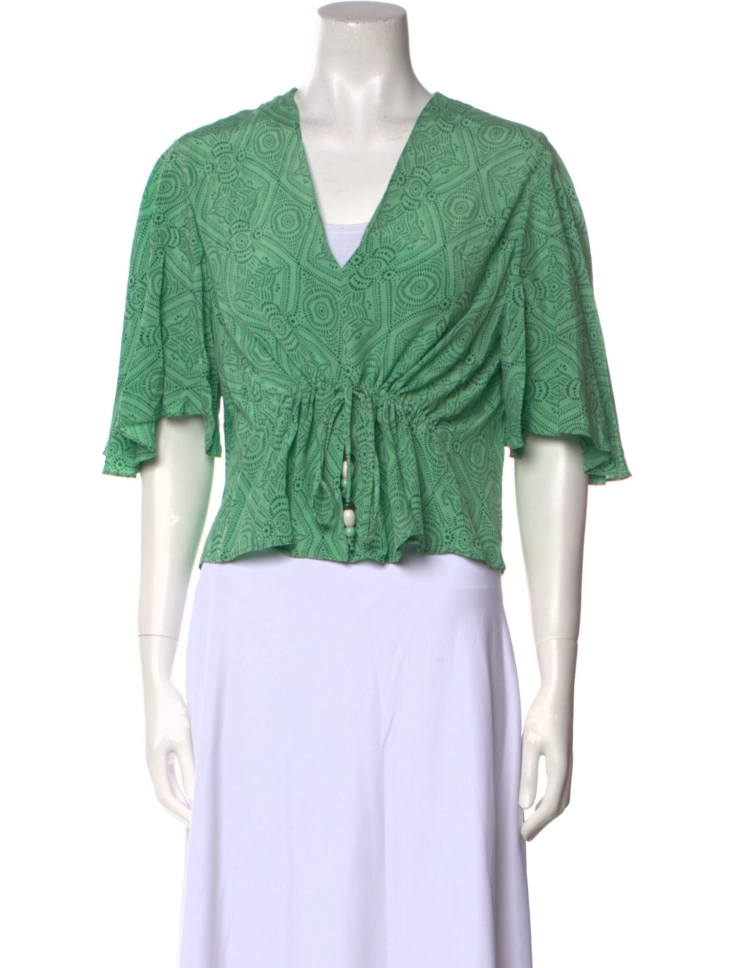 Maje V-Neck Short Sleeve Crop Top w/ Tags