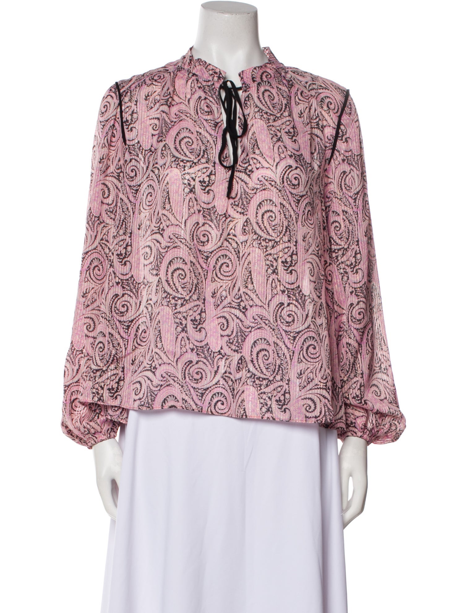 Maje Printed Mock Neck Blouse w/ Tags