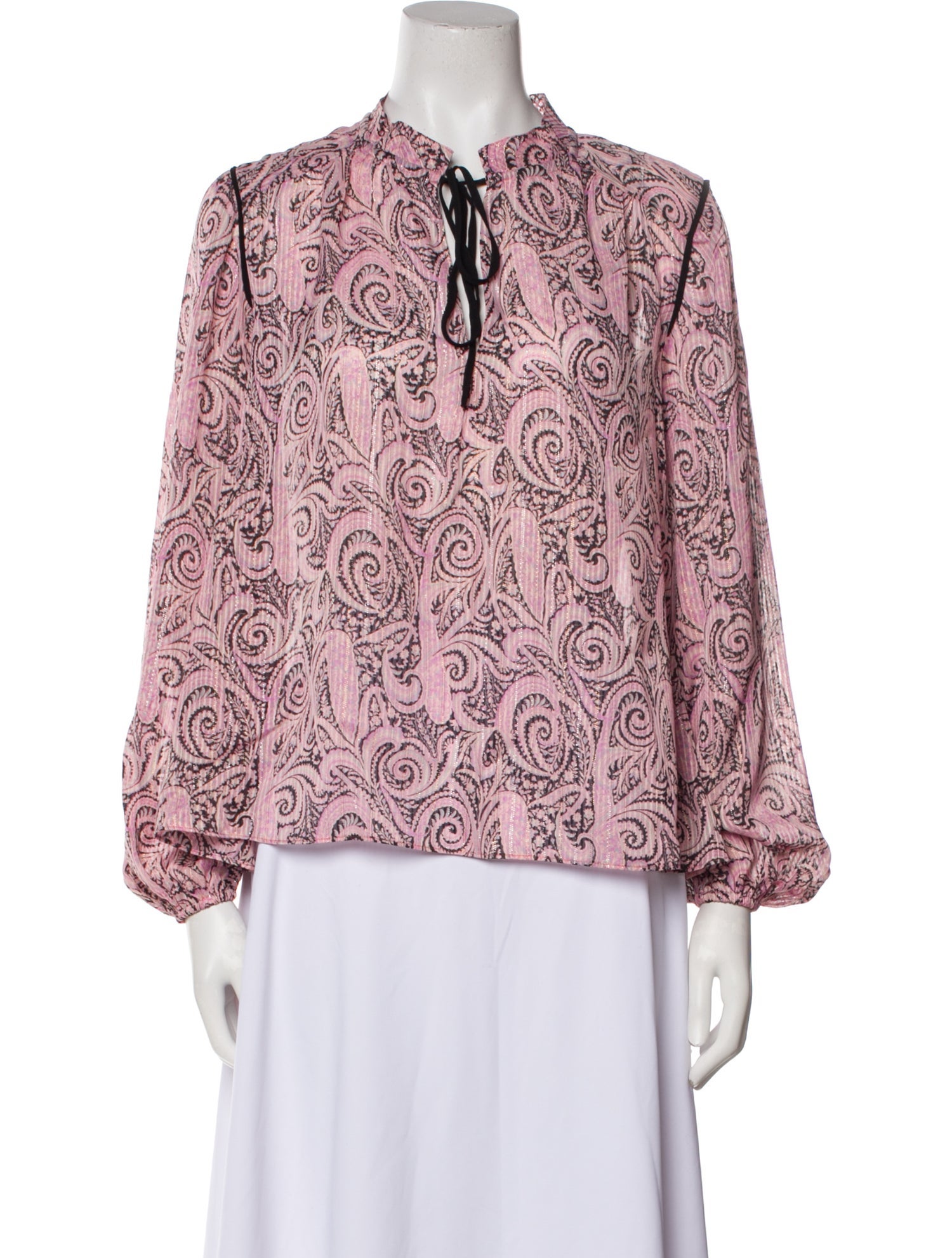 Maje Printed Mock Neck Blouse w/ Tags