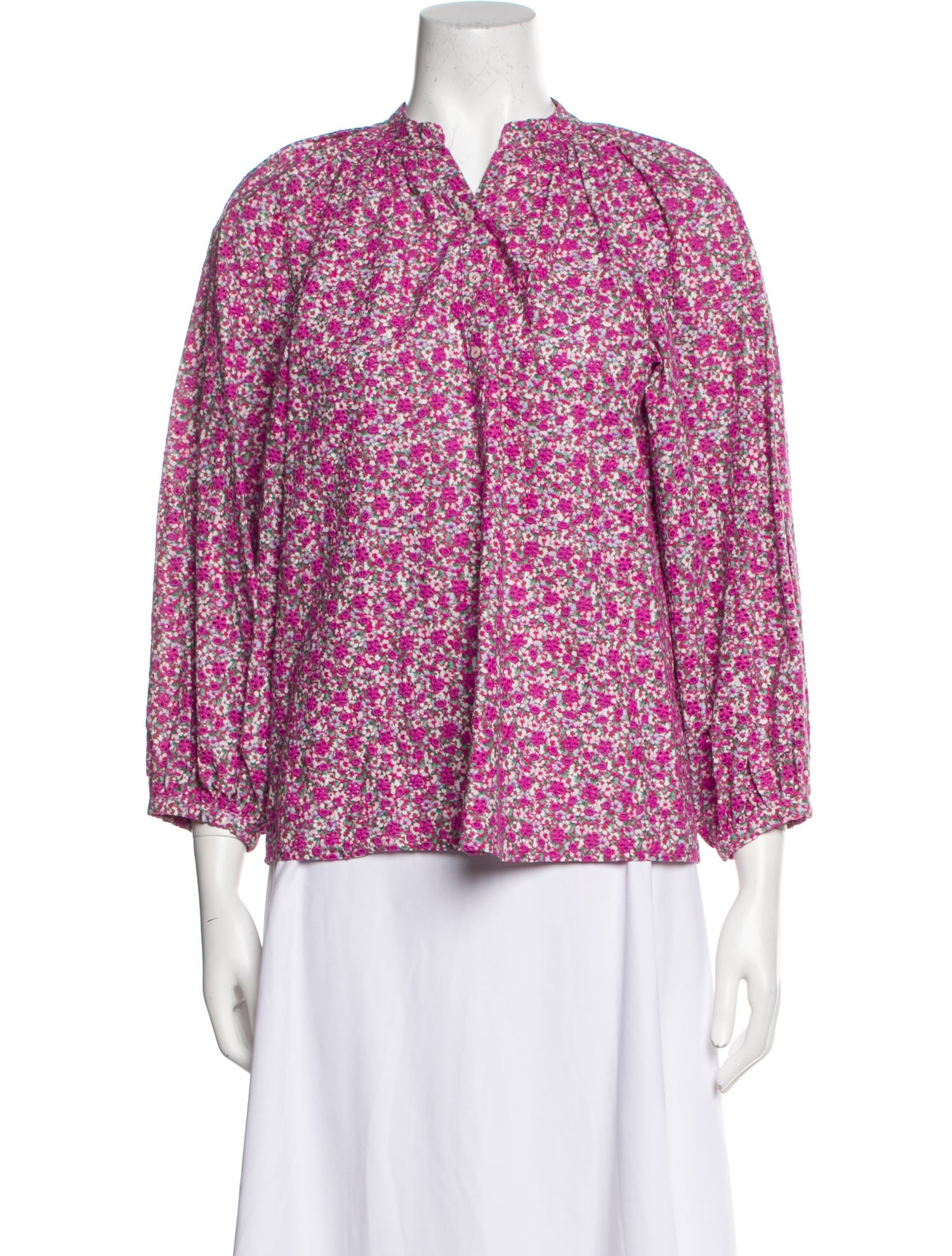 Maje Floral Print Mock Neck Blouse w/ Tags