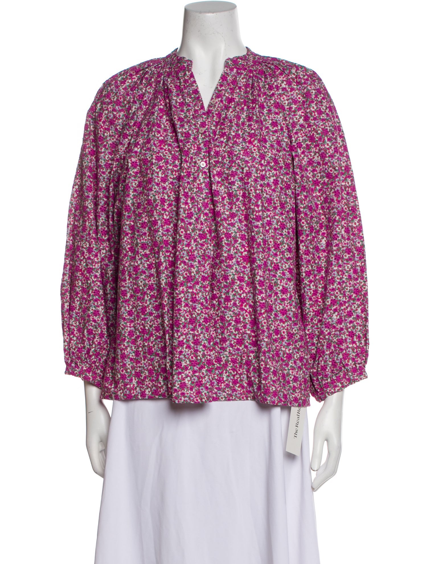 Maje Floral Print V-Neck Blouse