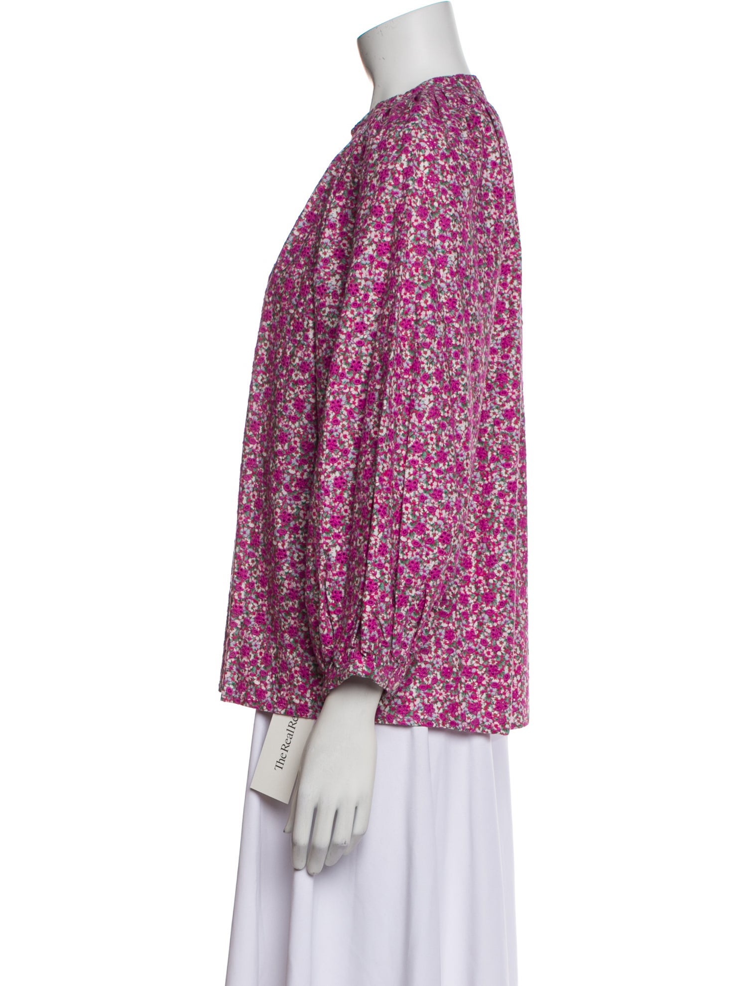 Maje Floral Print V-Neck Blouse