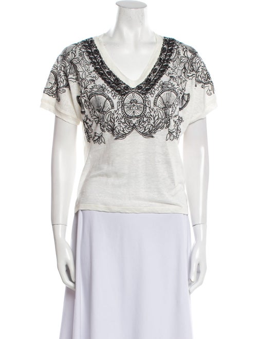 Maje Linen Printed T-Shirt