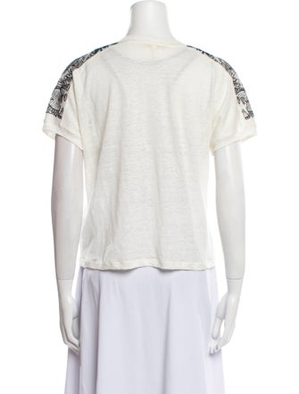 Maje Linen Printed T-Shirt