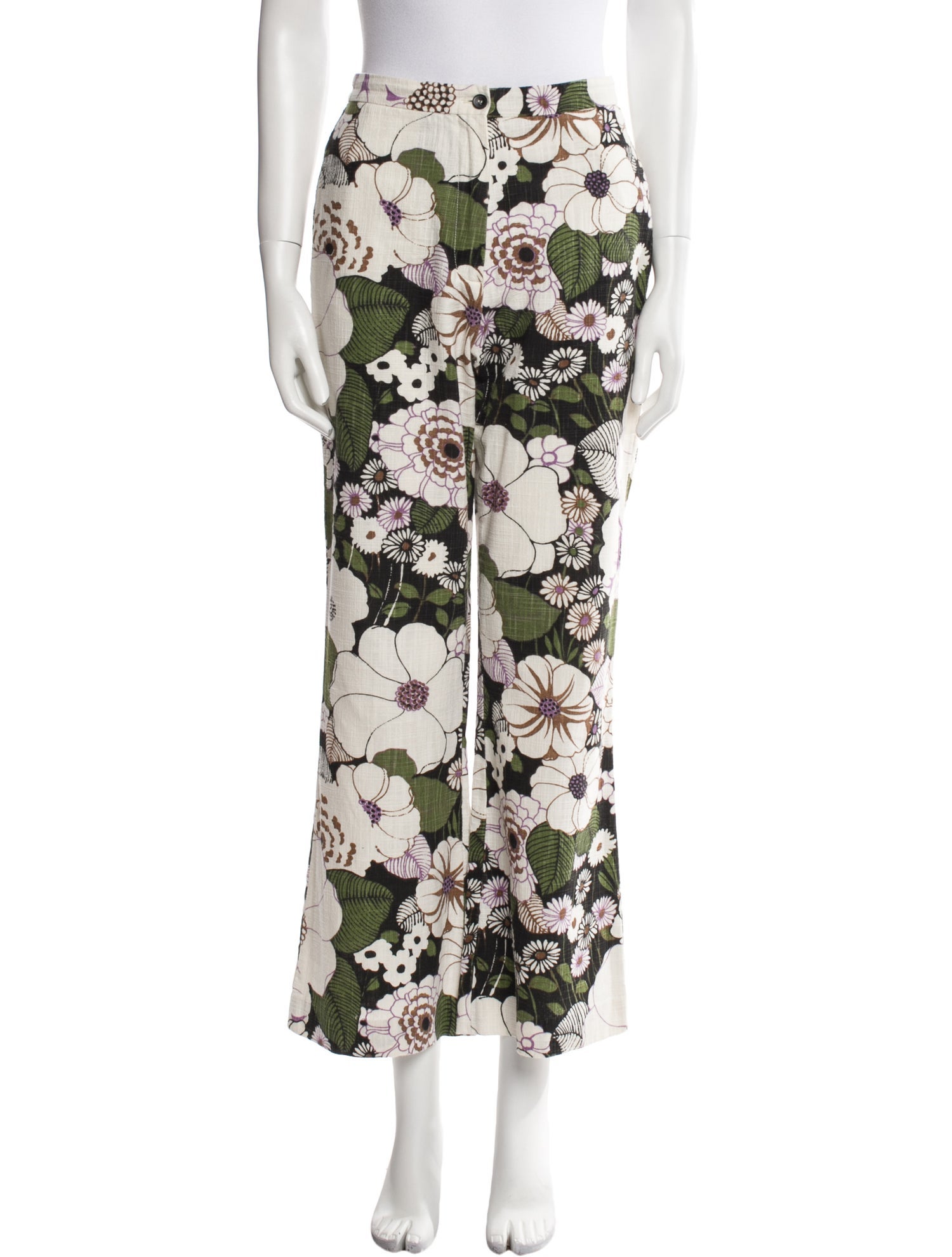 Maje Floral Print Wide Leg Pants