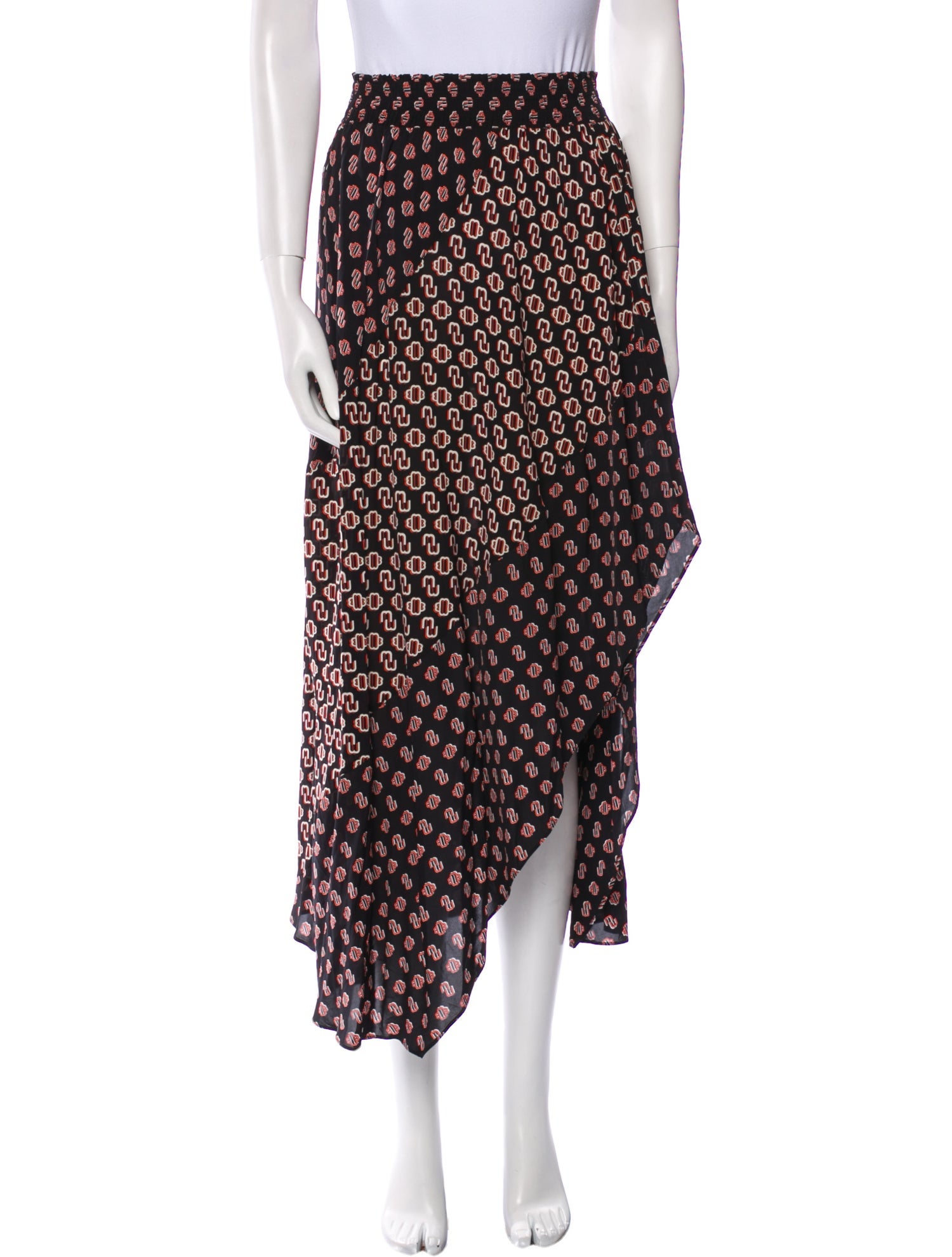 Maje Printed Midi Length Skirt