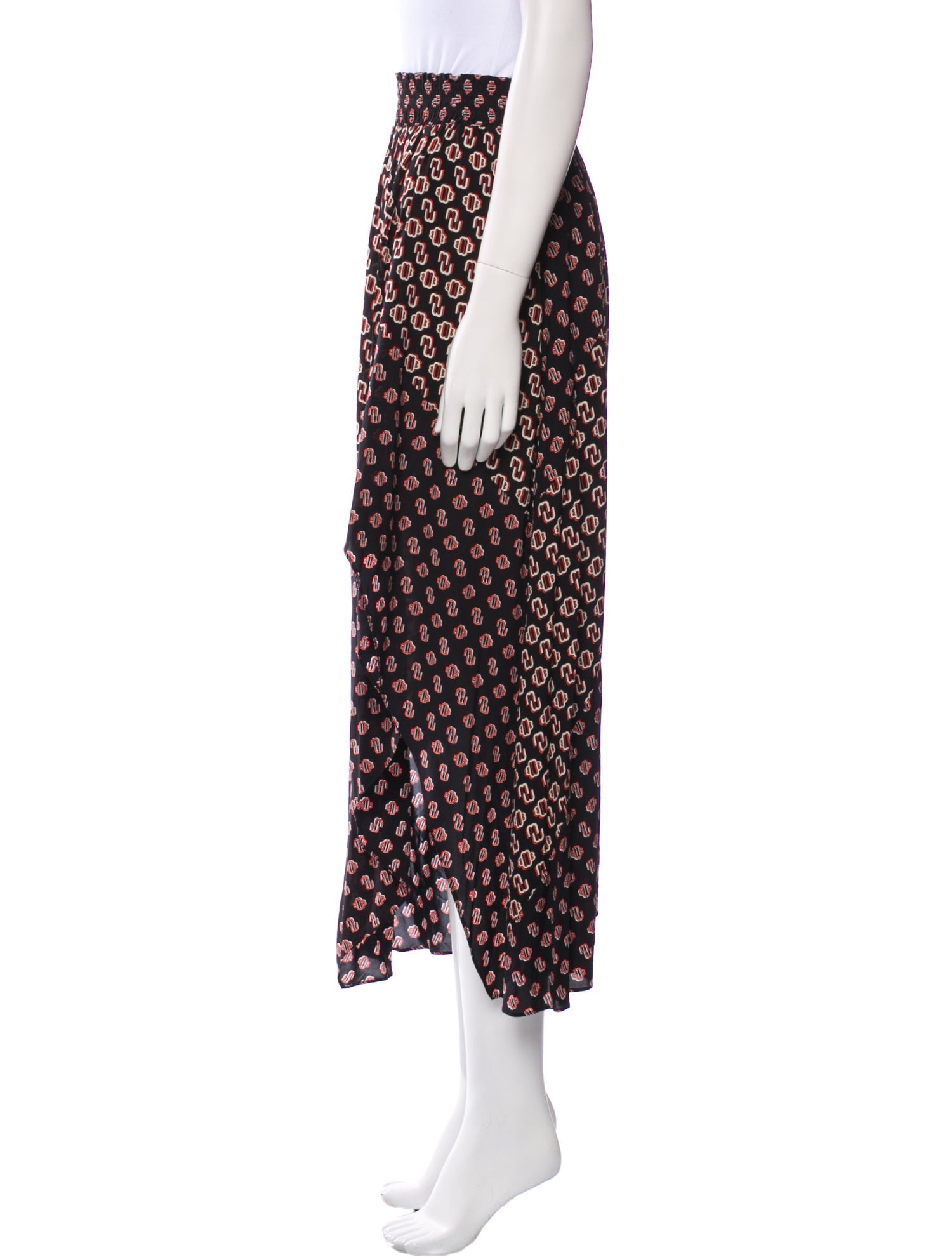 Maje Printed Midi Length Skirt