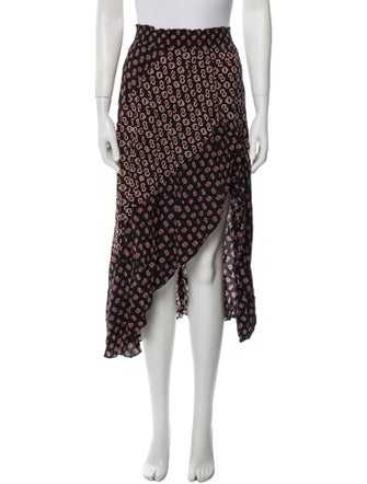 Maje Printed Midi Length Skirt
