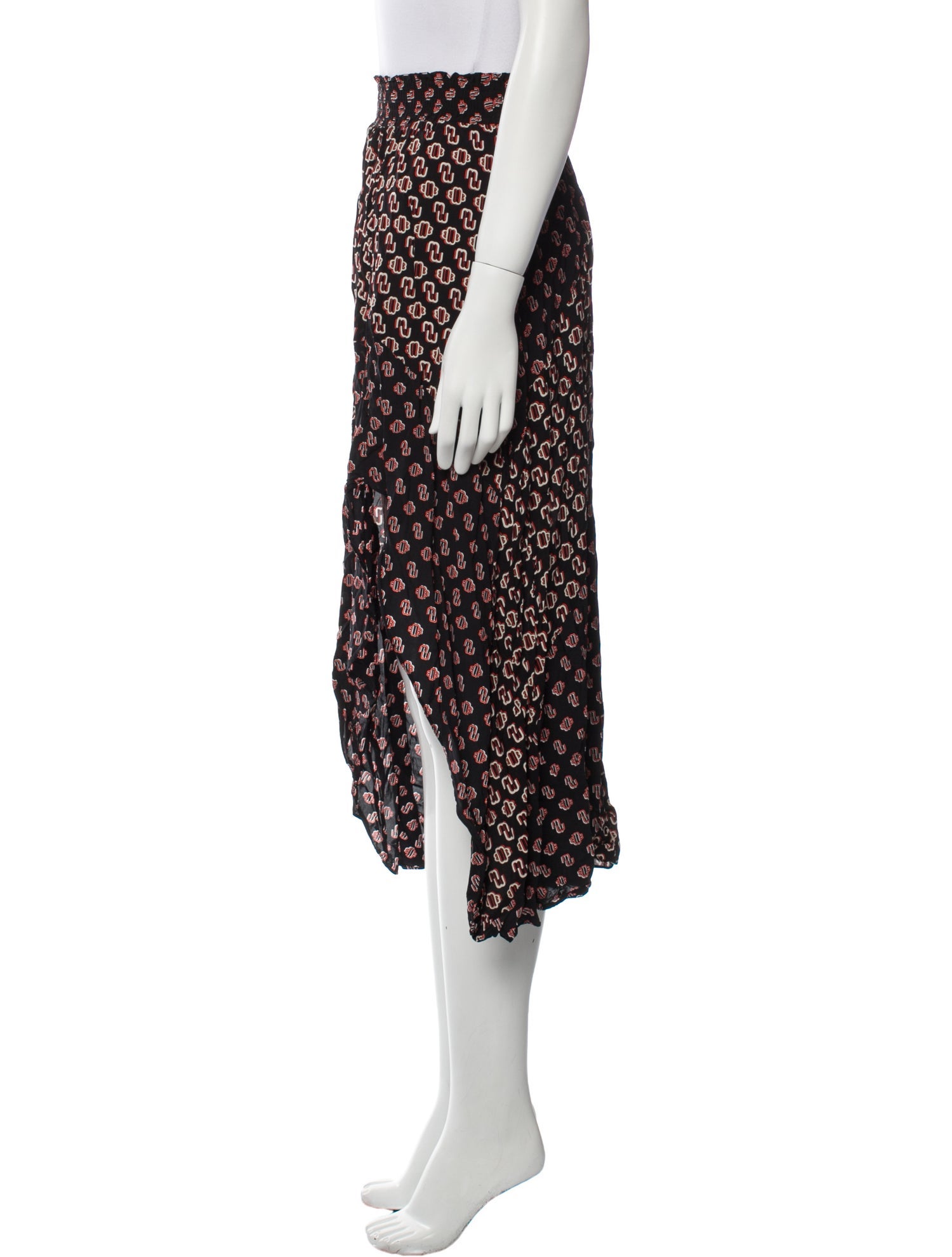 Maje Printed Midi Length Skirt