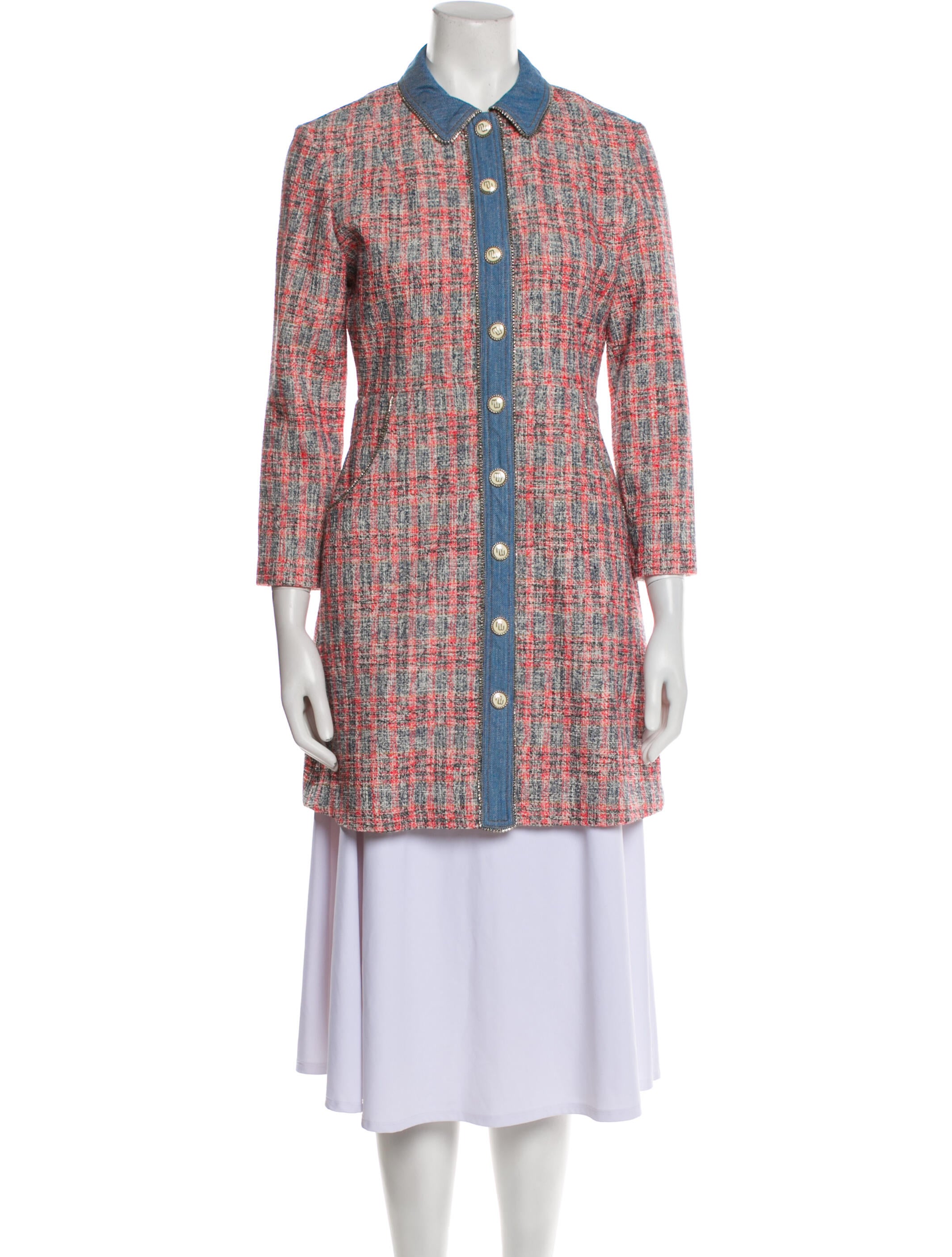 Maje Tweed Pattern Coat