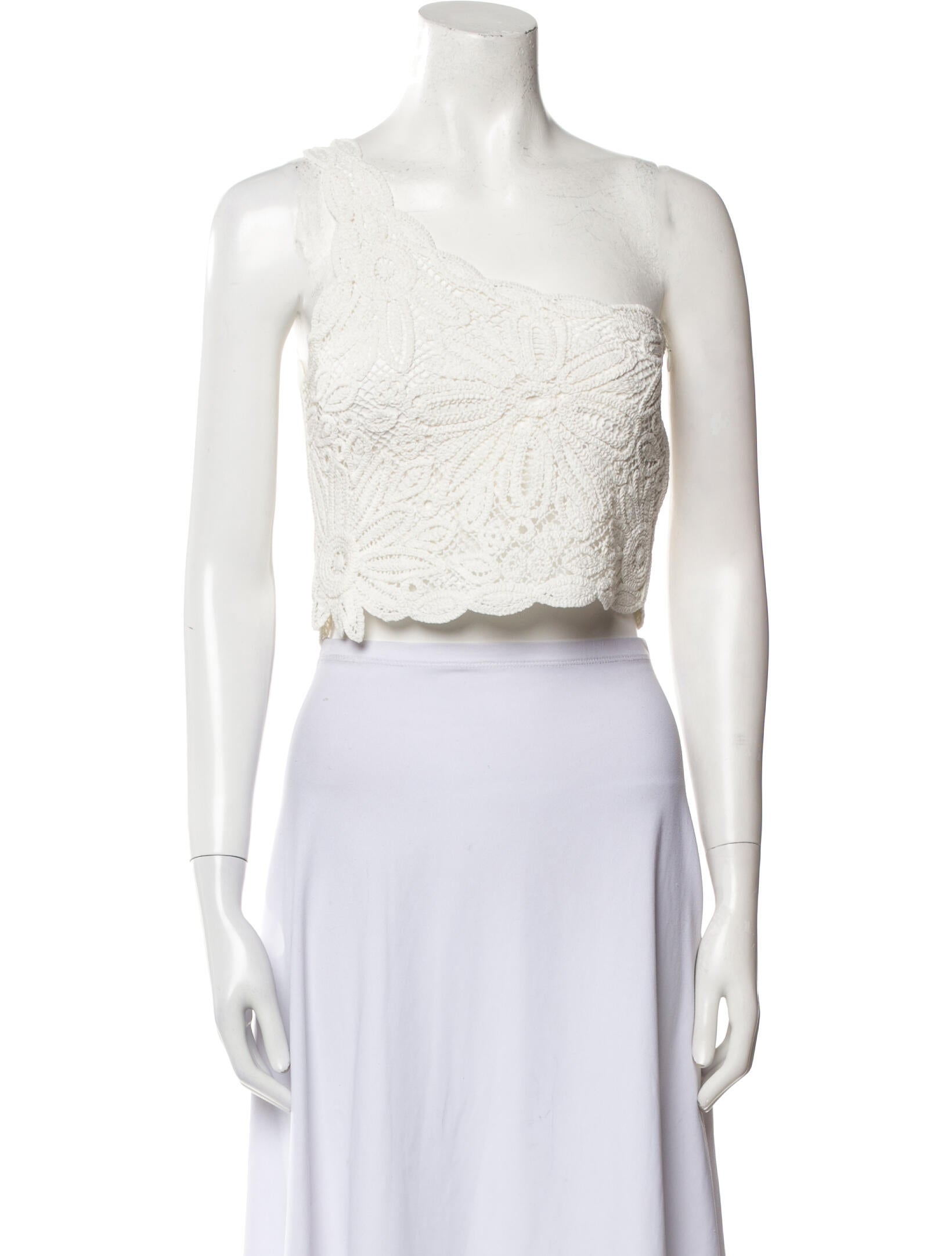 Maje One-Shoulder Sleeveless Crop Top