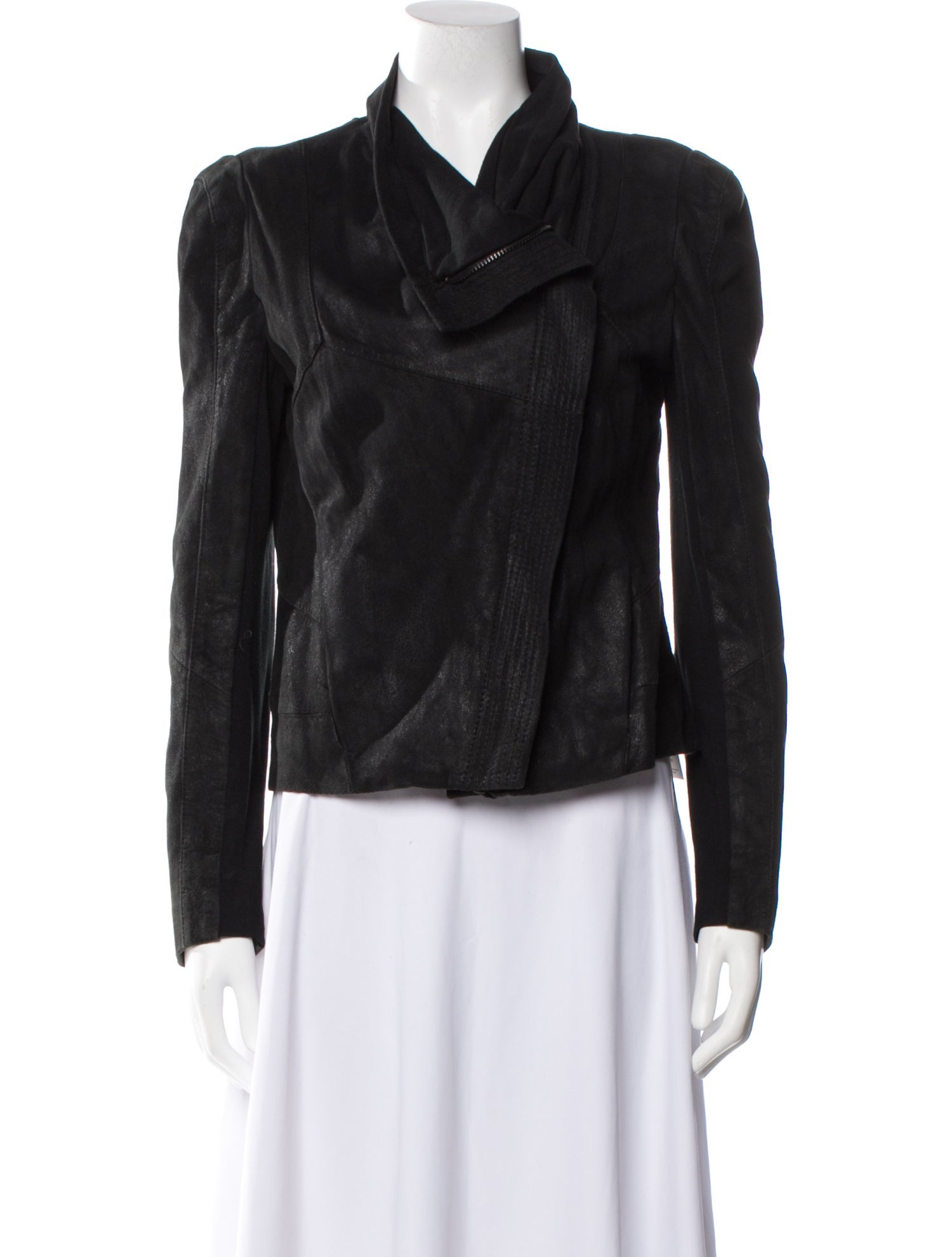 Maje Lamb Leather Biker Jacket
