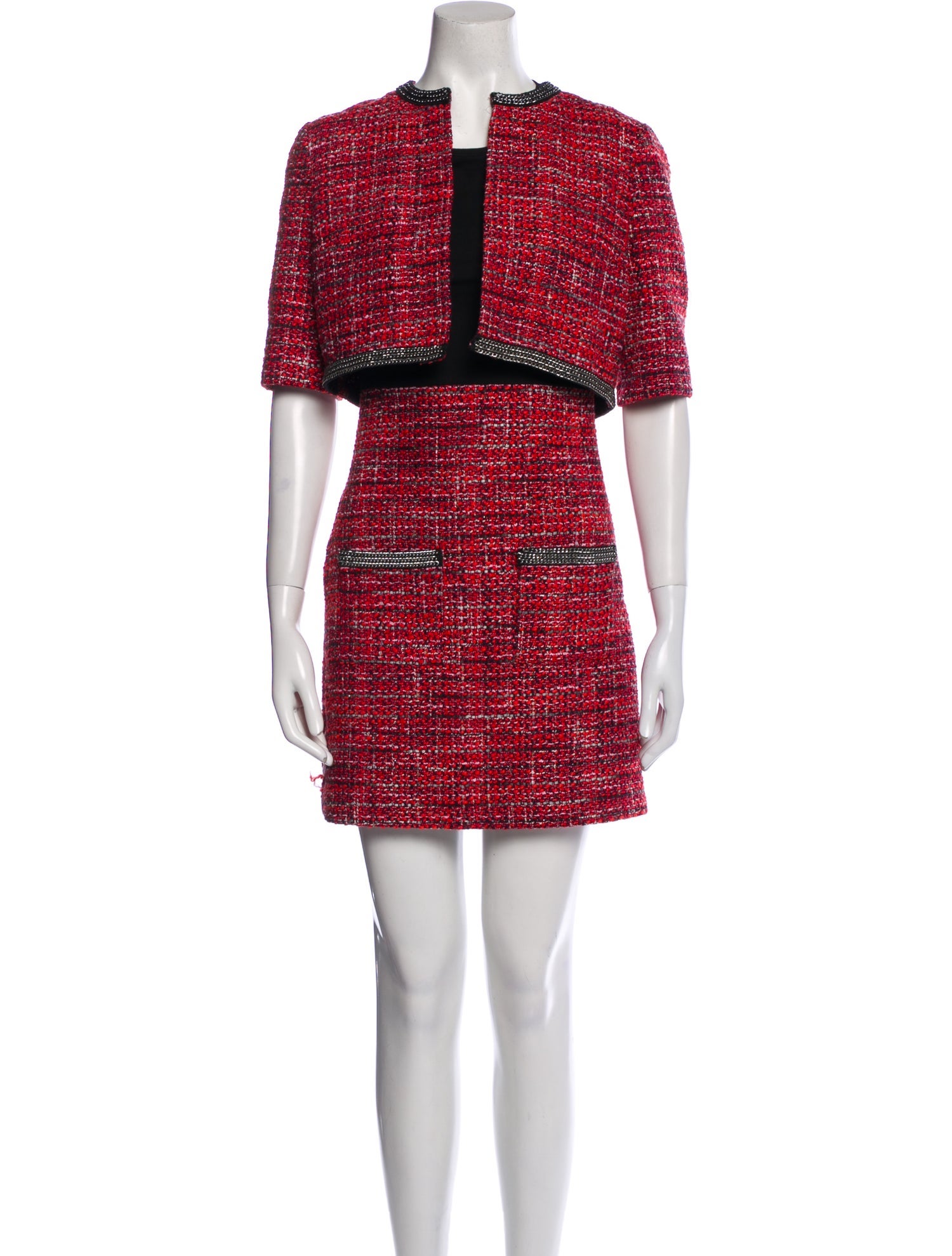 Maje Tweed Pattern Dress Set