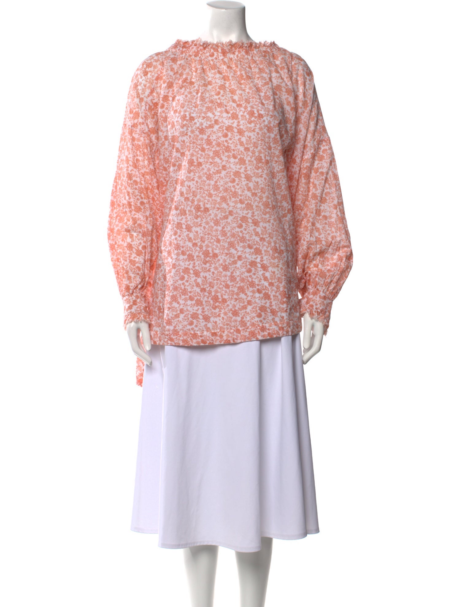 Maje Floral Print Mock Neck Blouse