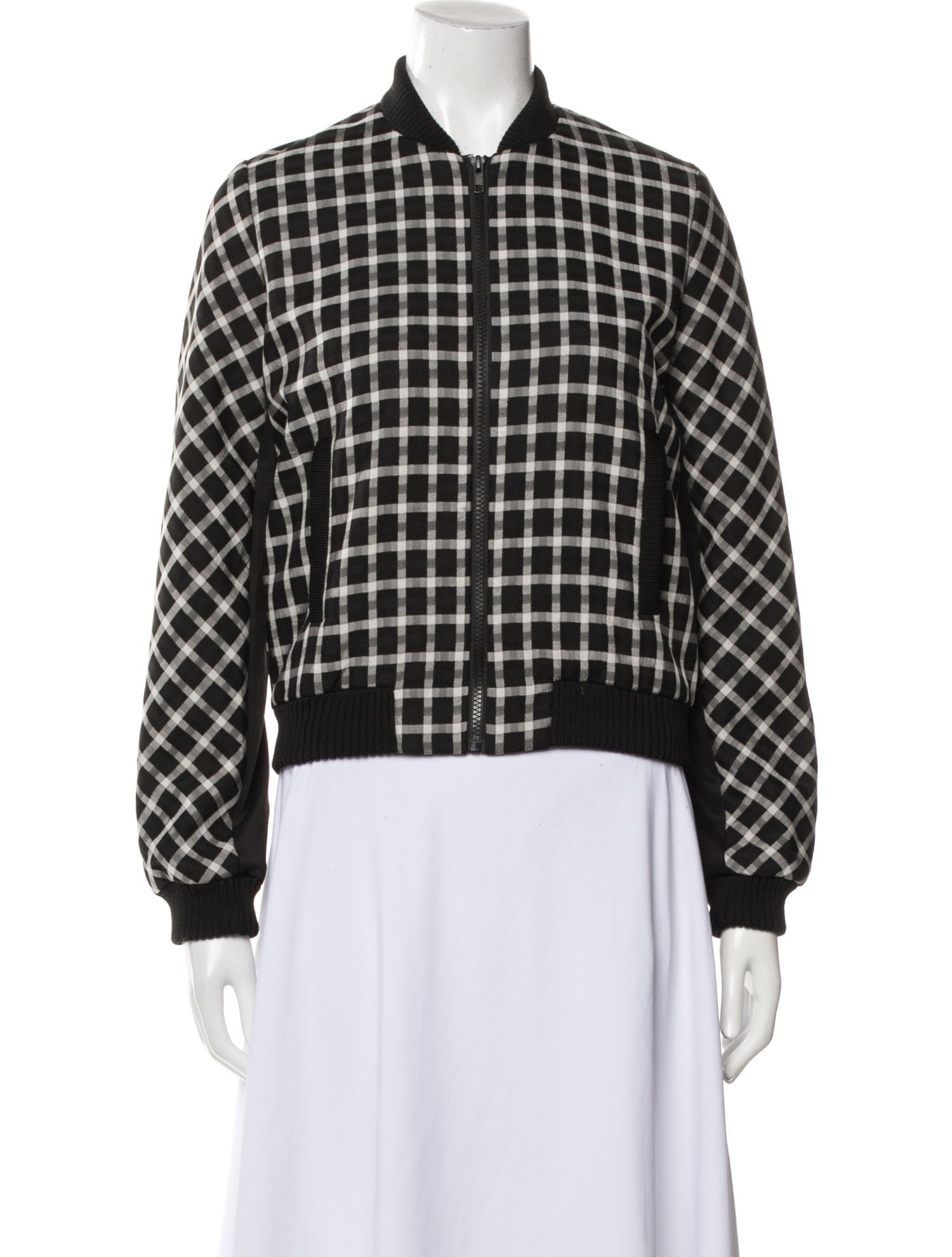 Maje Plaid Print Bomber Jacket w/ Tags