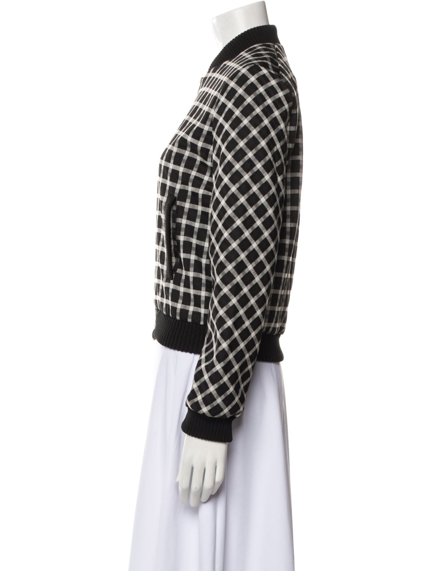 Maje Plaid Print Bomber Jacket w/ Tags