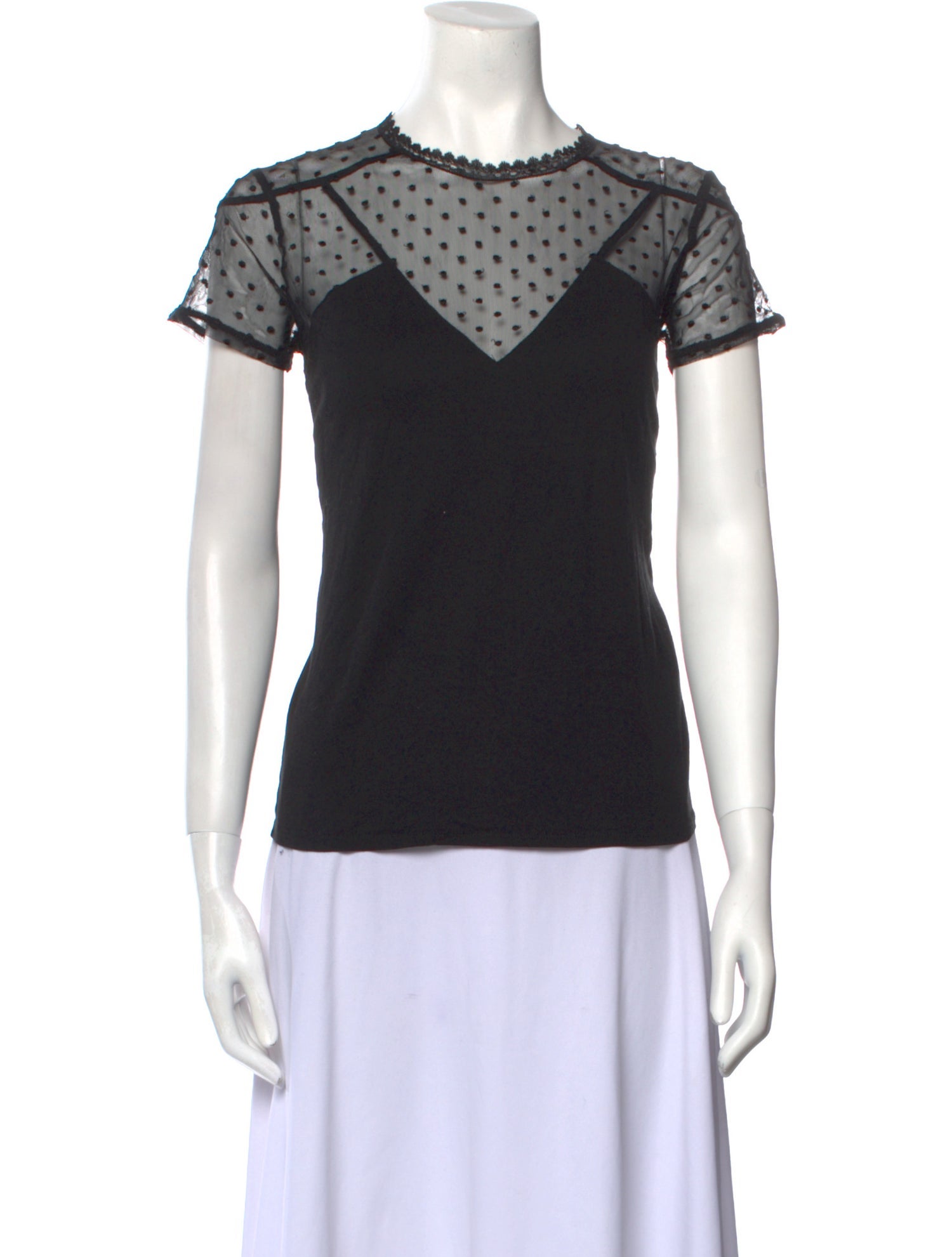 Maje Crew Neck Short Sleeve Top