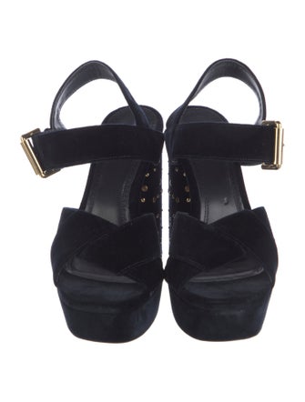 Maje Velvet Studded Accents Slingback Sandals