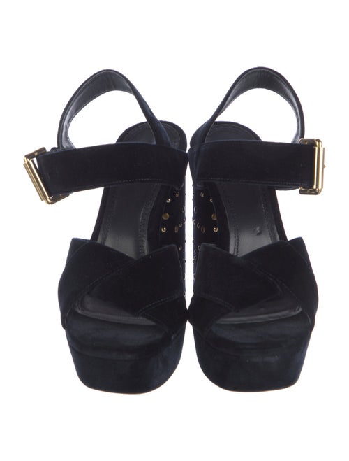 Maje Velvet Studded Accents Slingback Sandals