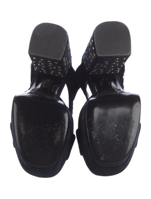 Maje Velvet Studded Accents Slingback Sandals
