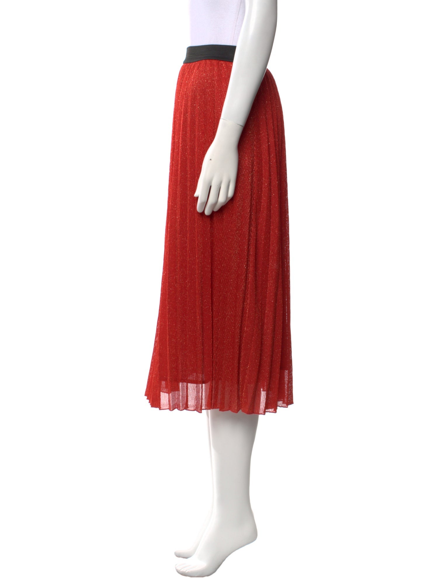 Maje Glitter Accents Midi Length Skirt