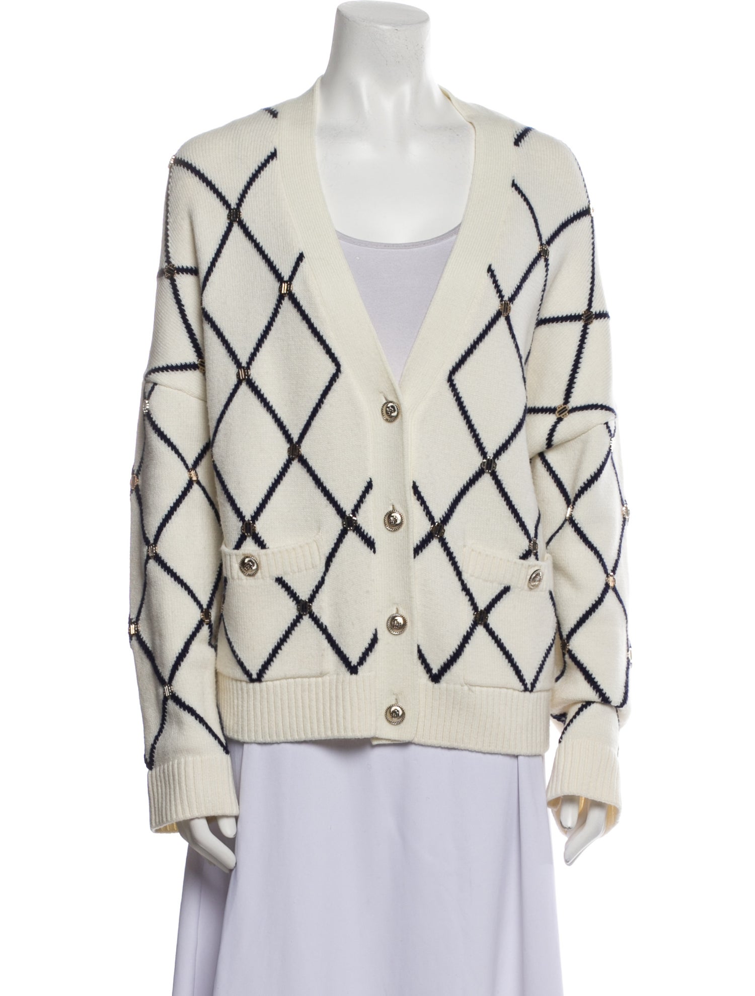 Maje Wool Plaid Print Sweater