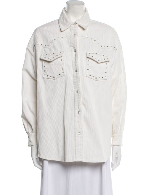 Maje Striped Denim Jacket