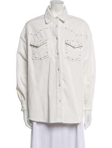 Maje Jackets Striped Denim Jacket S