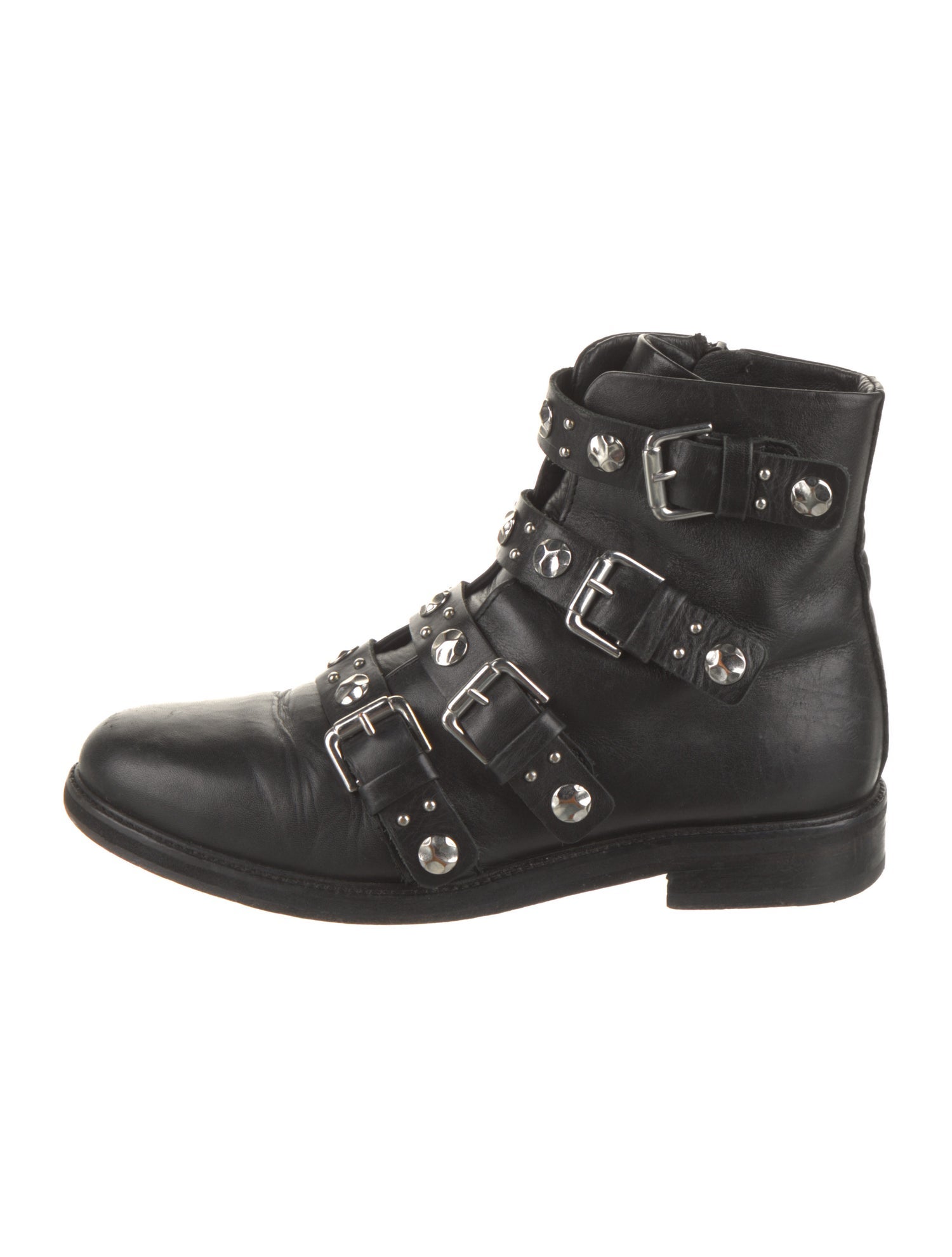 Maje Leather Printed Combat Boots