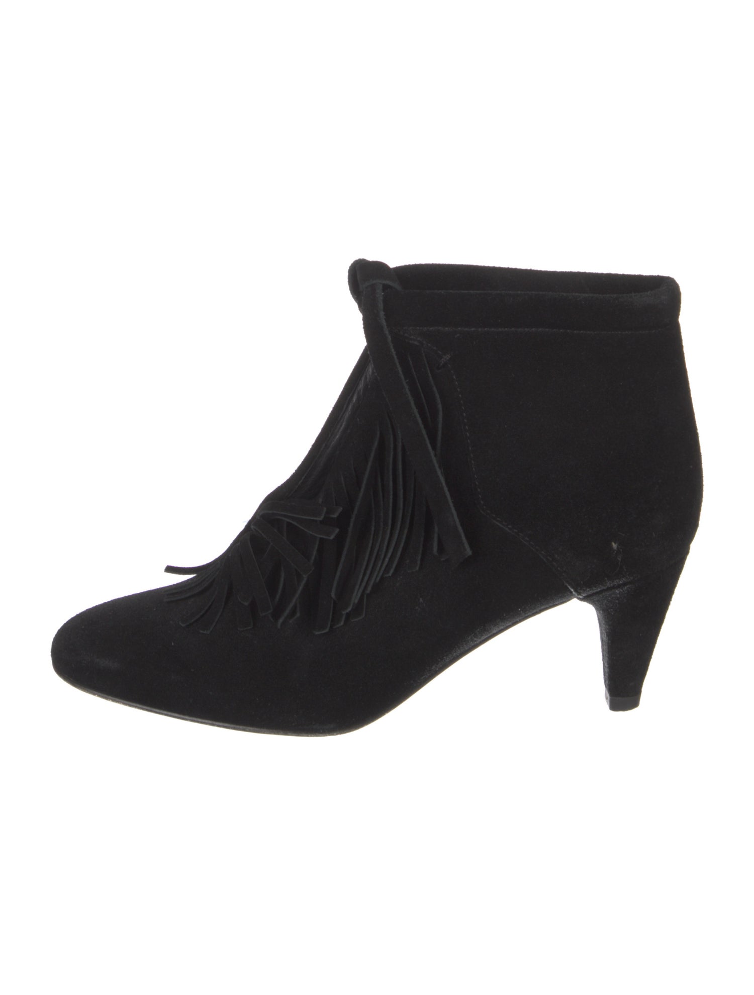Maje Suede Fringe Trim Accent Boots