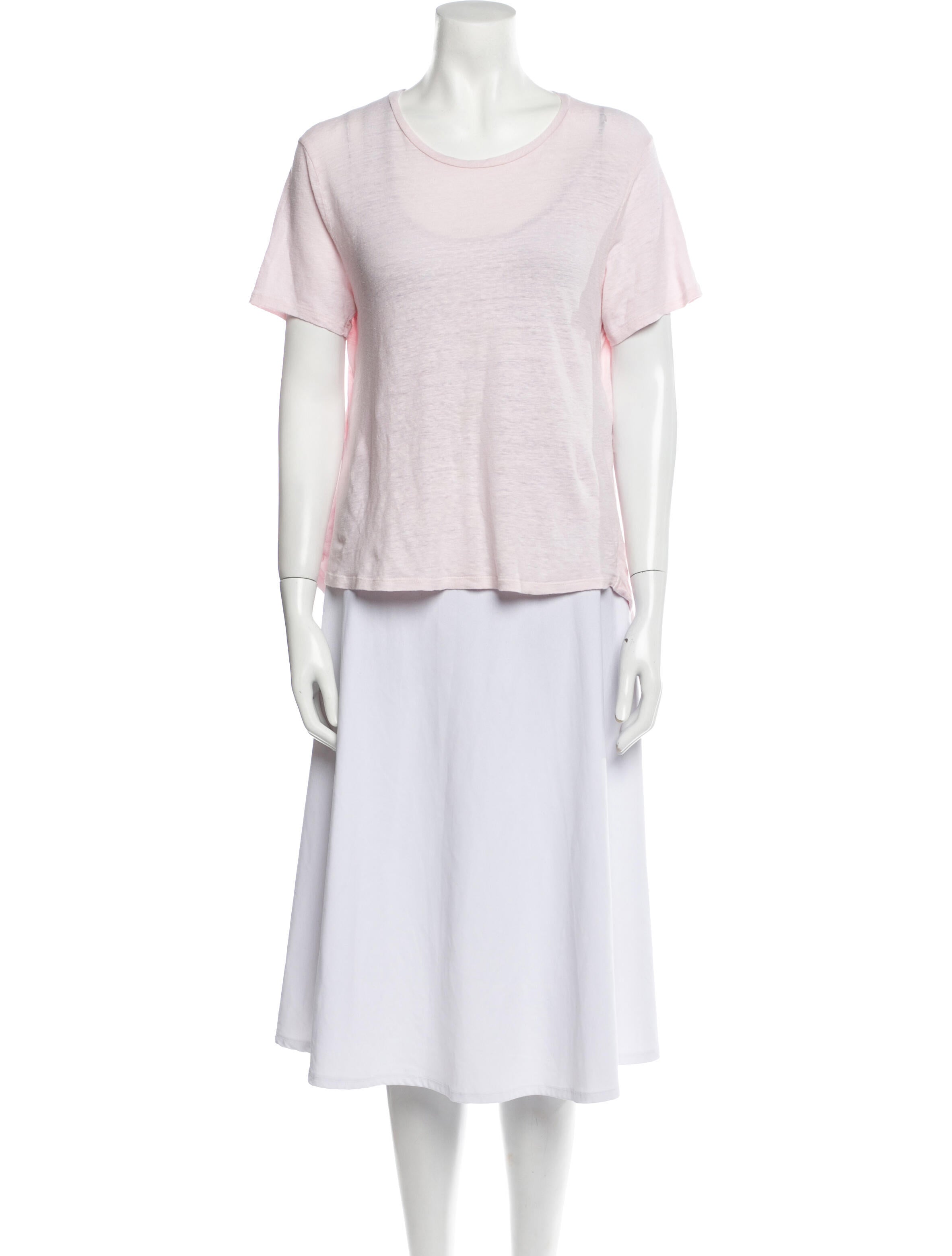 Maje Linen Scoop Neck T-Shirt