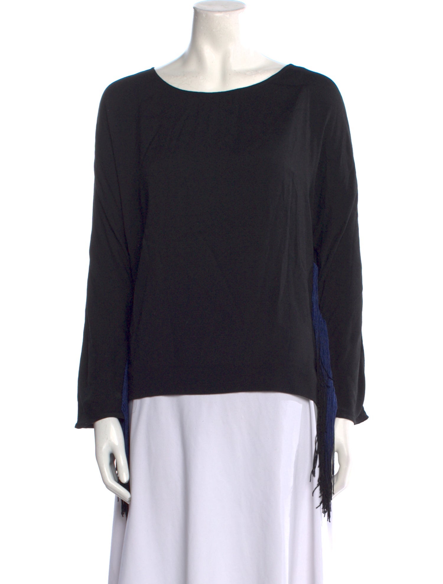 Maje Scoop Neck Long Sleeve Top