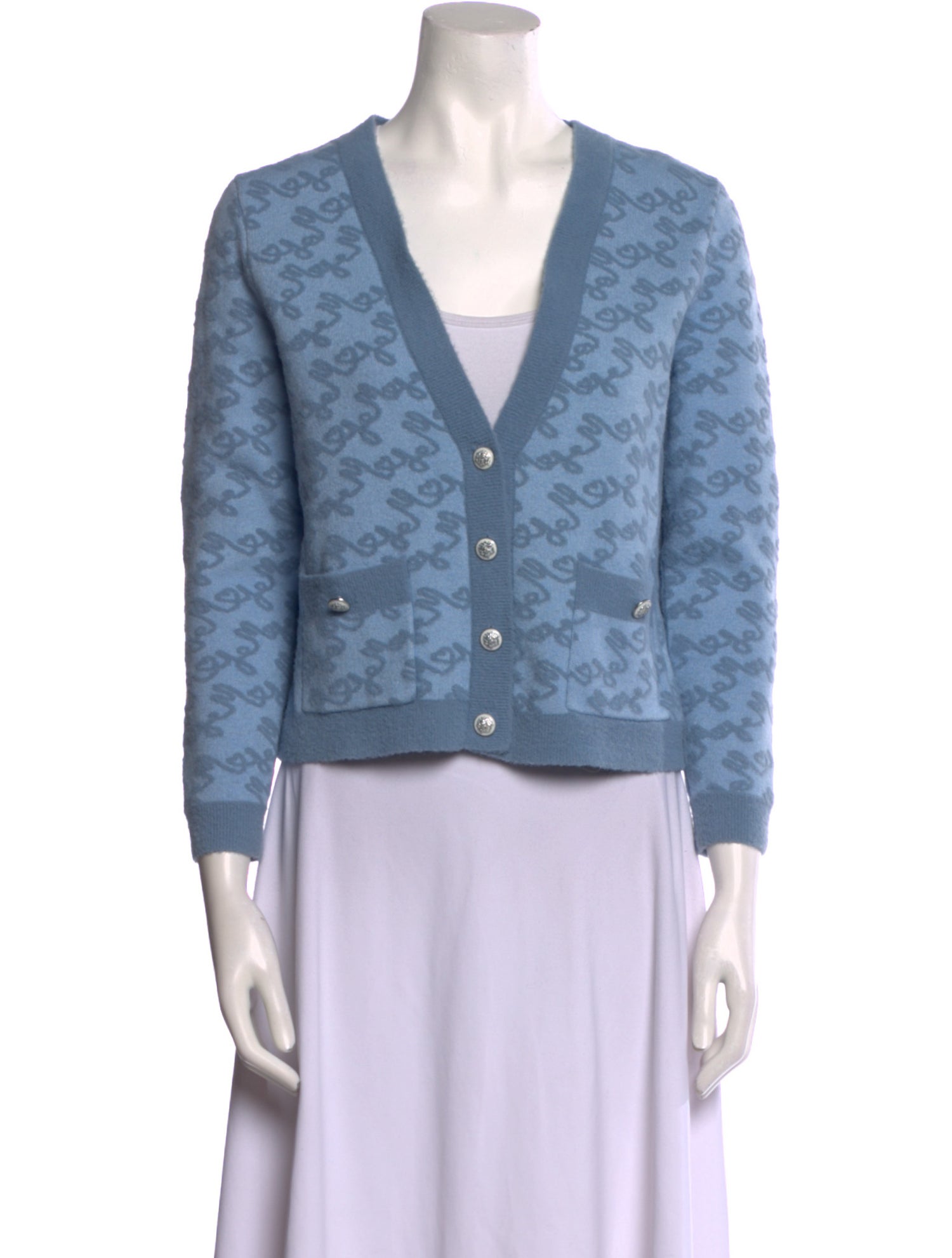 Maje Printed V-Neck Sweater