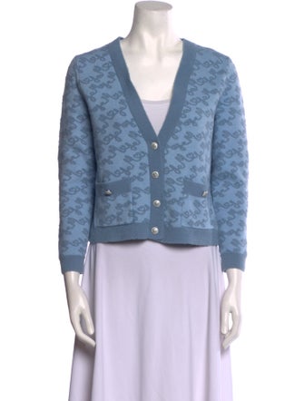 Maje Printed V-Neck Sweater