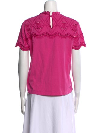 Maje Mock Neck Short Sleeve Blouse