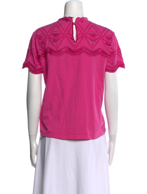 Maje Mock Neck Short Sleeve Blouse