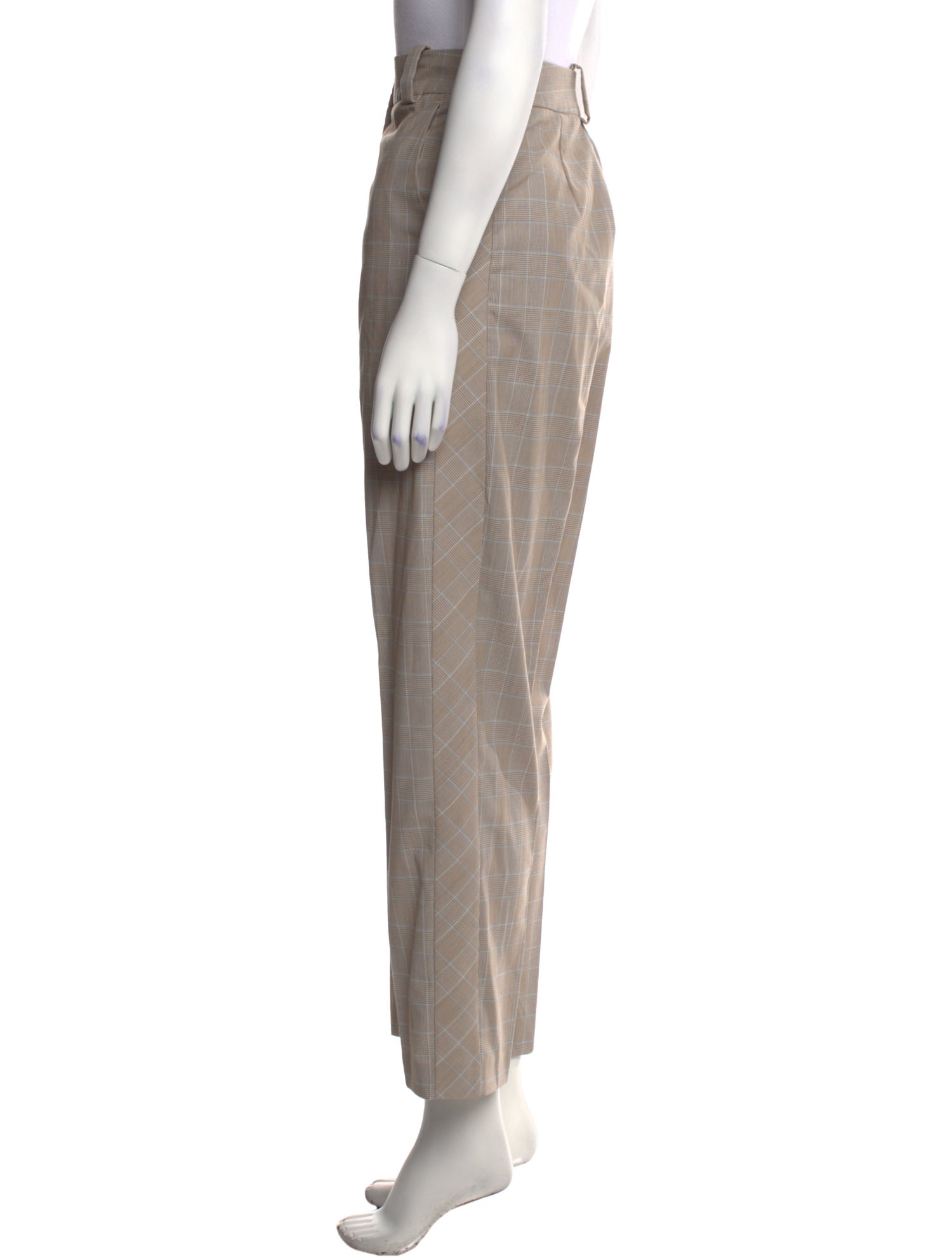 Maje Plaid Print Straight Leg Pants