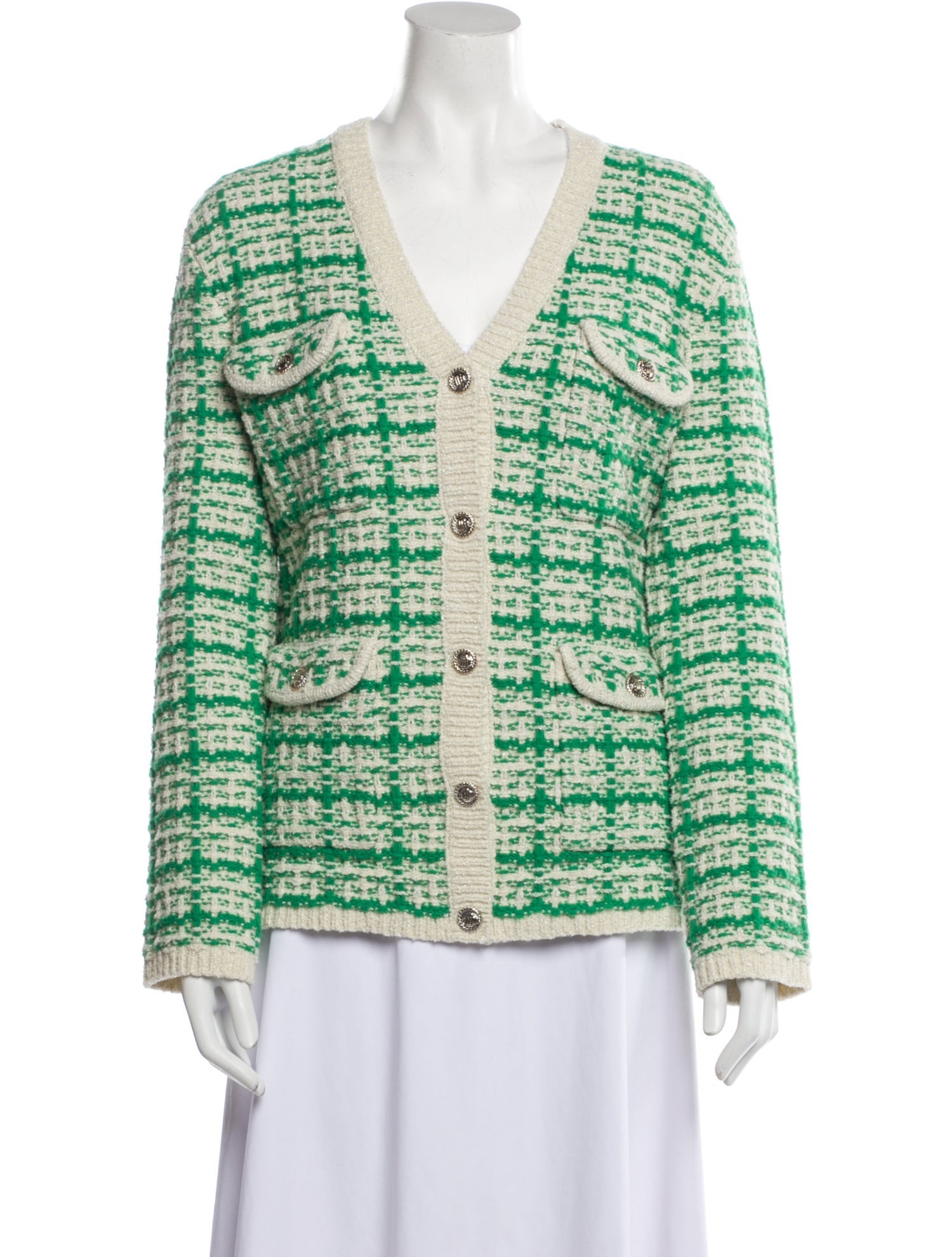 Maje Striped V-Neck Sweater