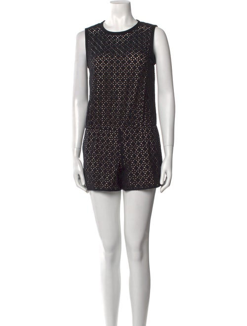 Maje Lace Pattern Crew Neck Romper