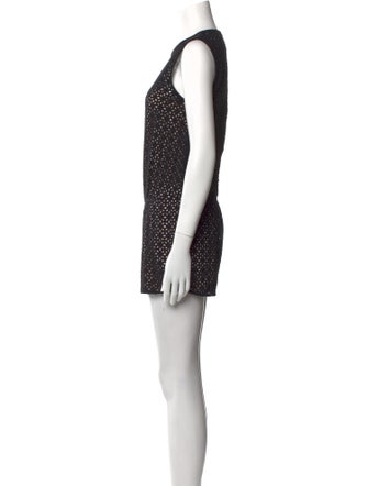 Maje Lace Pattern Crew Neck Romper