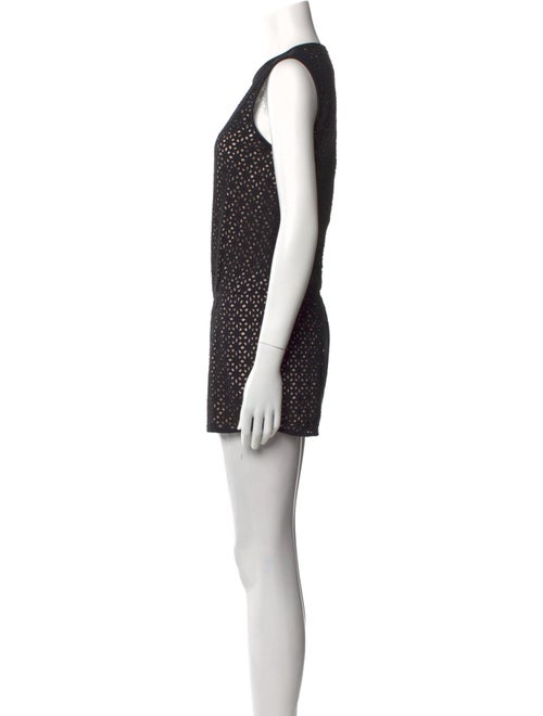 Maje Lace Pattern Crew Neck Romper