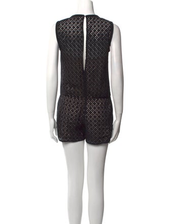 Maje Lace Pattern Crew Neck Romper