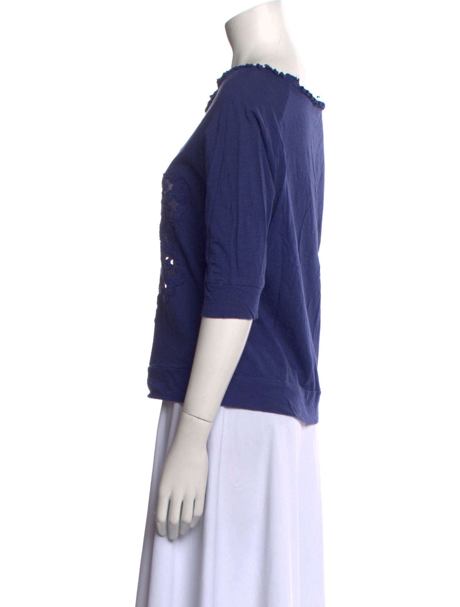 Maje Bateau Neckline Three-Quarter Sleeve T-Shirt