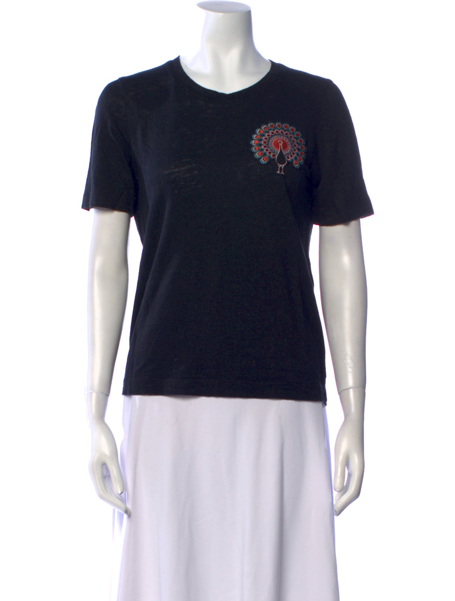 Maje Linen Graphic Print T-Shirt