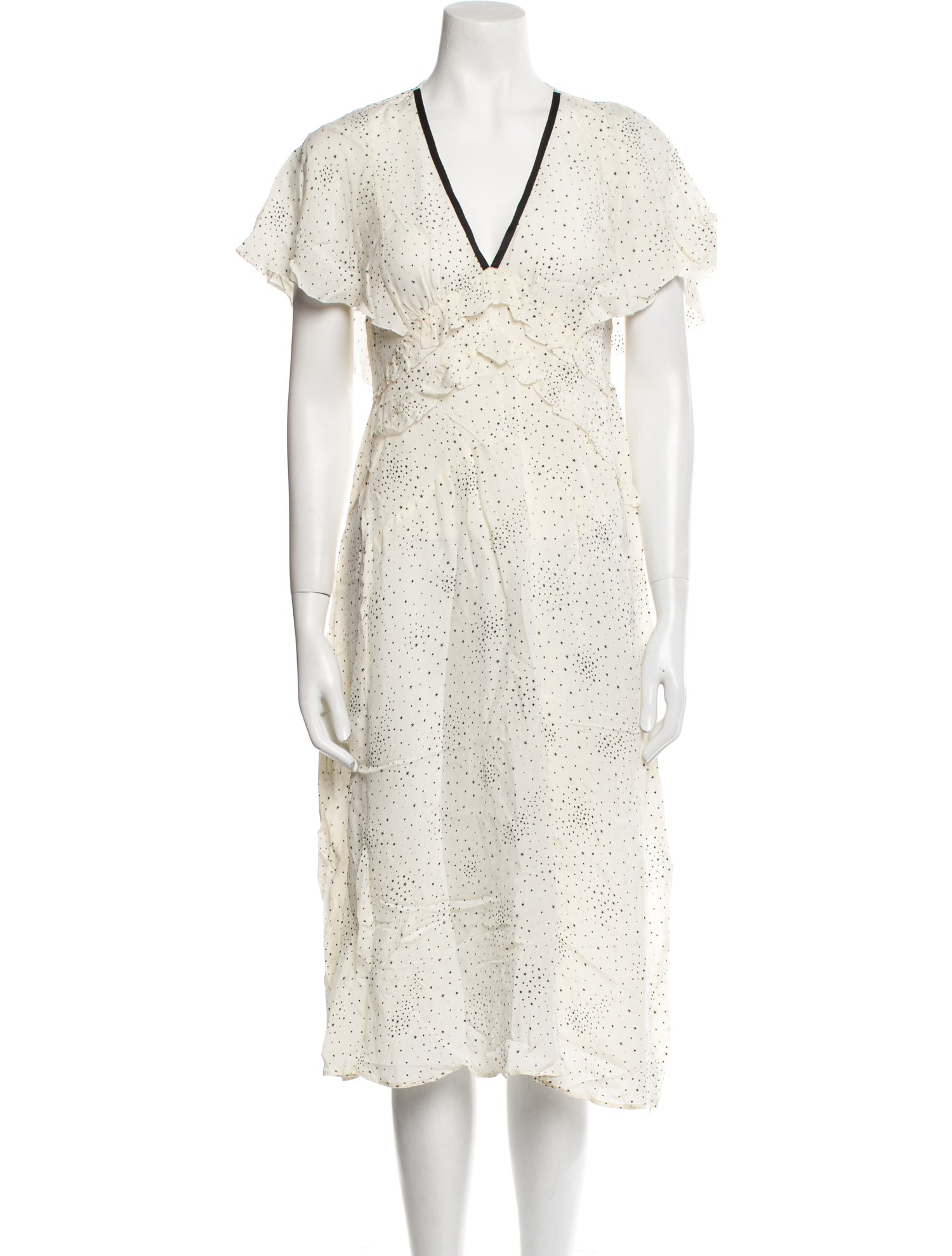 Maje Polka Dot Print Midi Length Dress w/ Tags