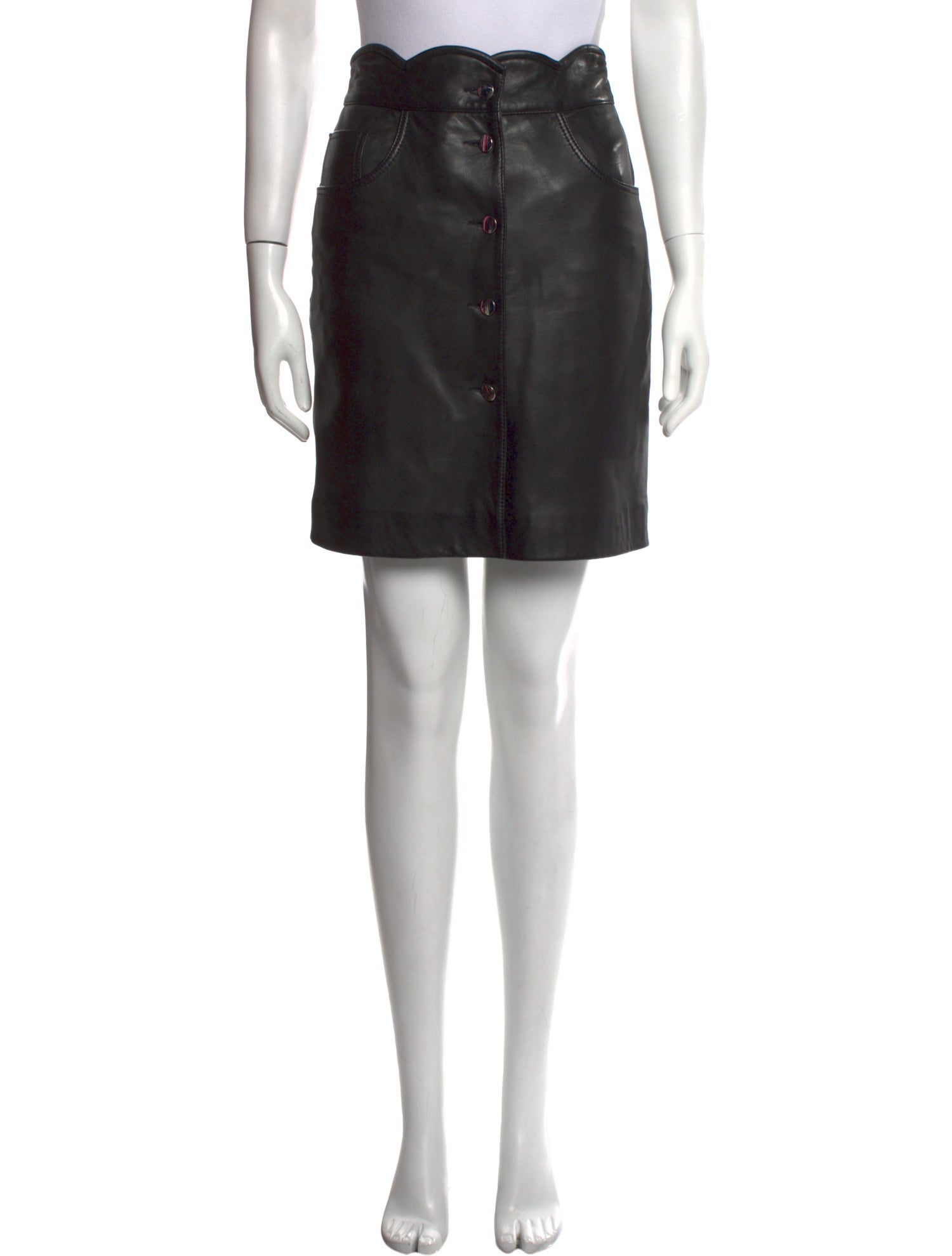 Maje Leather Knee-Length Skirt