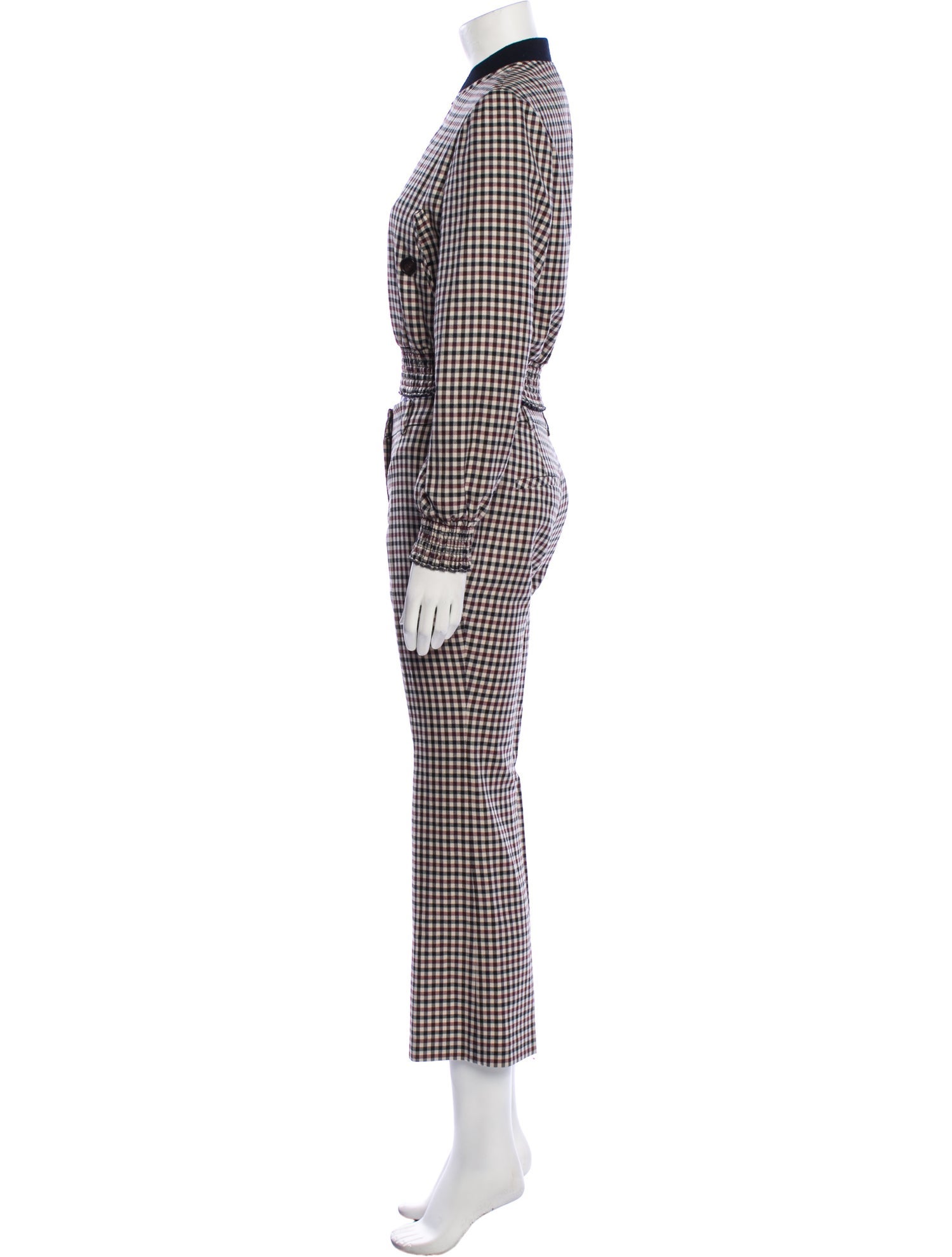 Maje Plaid Print Pant Set