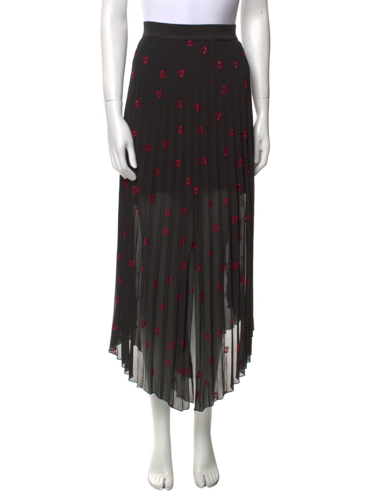 Maje Printed Midi Length Skirt