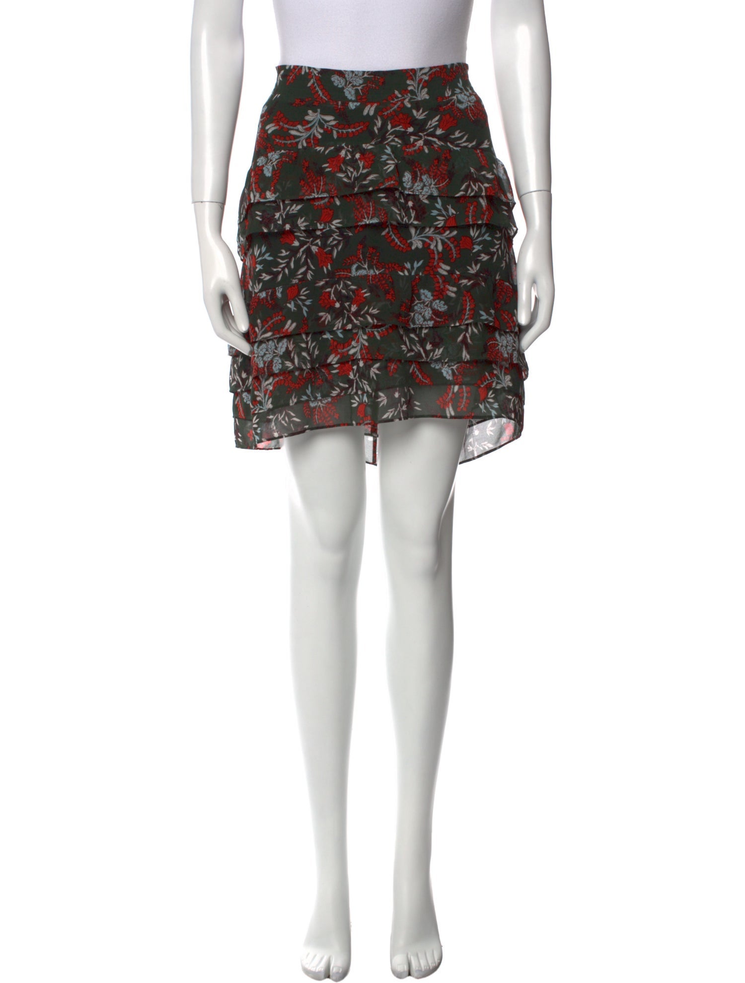 Maje Floral Print Knee-Length Skirt