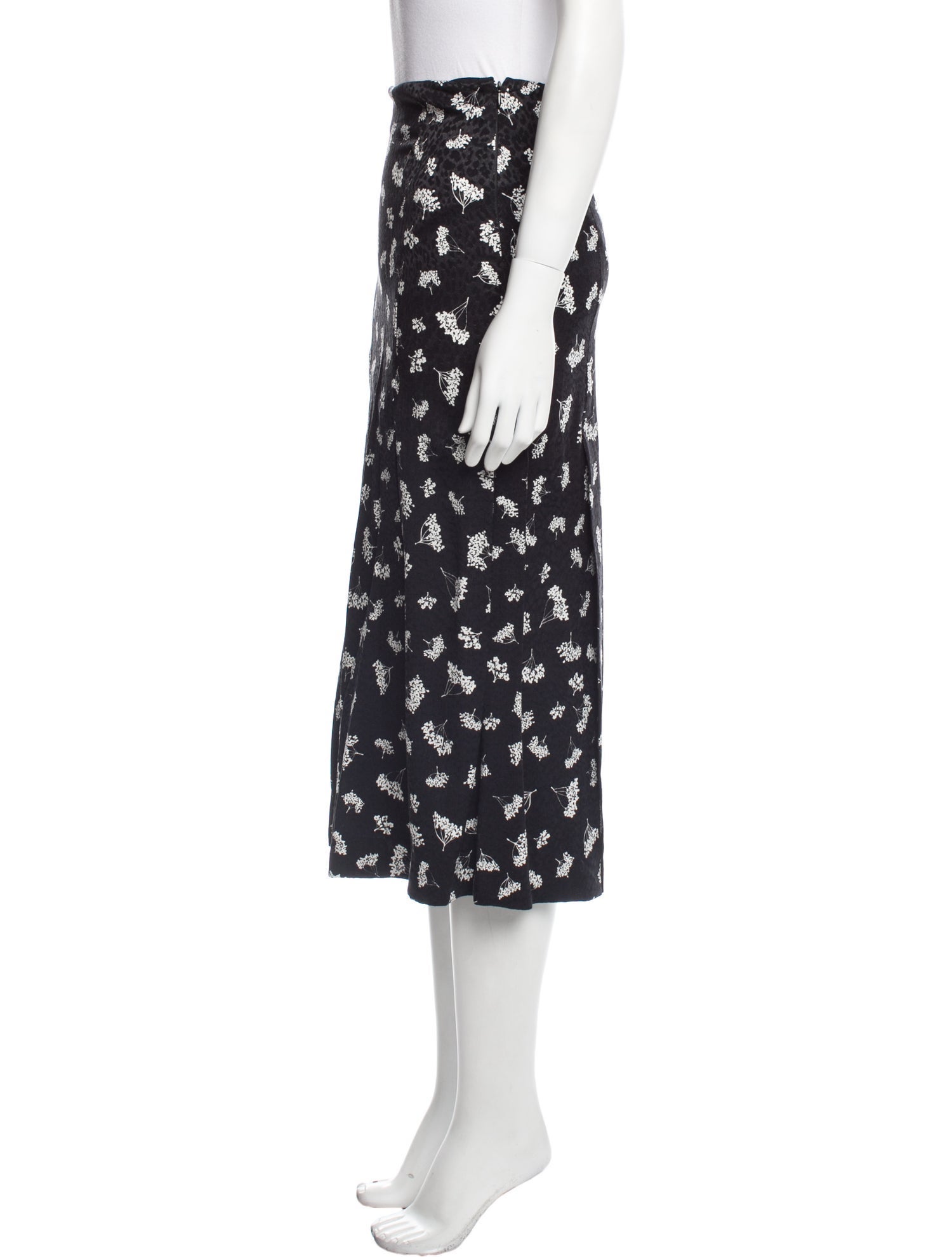 Maje Floral Print Midi Length Skirt